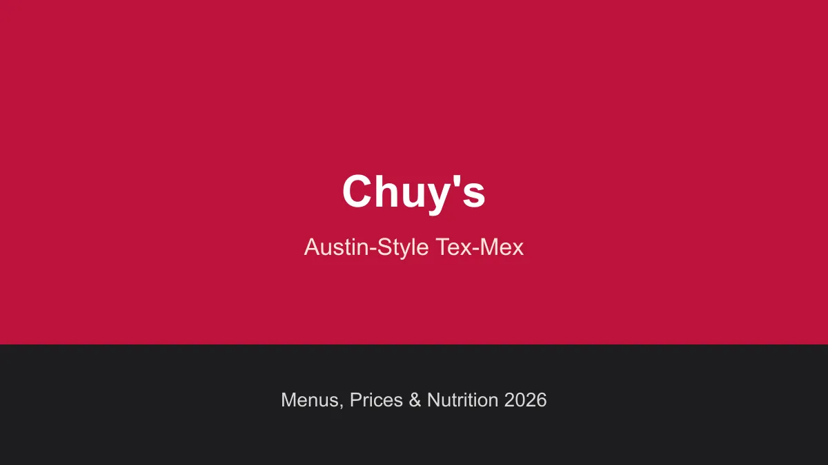 Chuy's menu