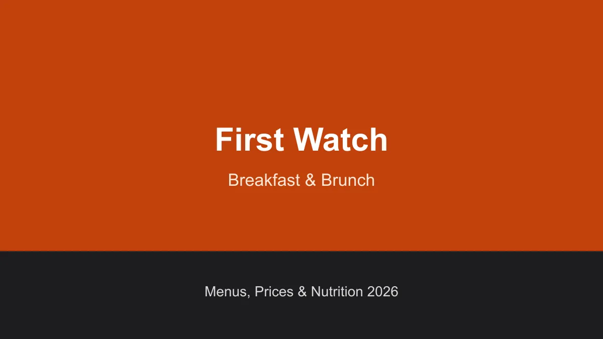 First Watch menu