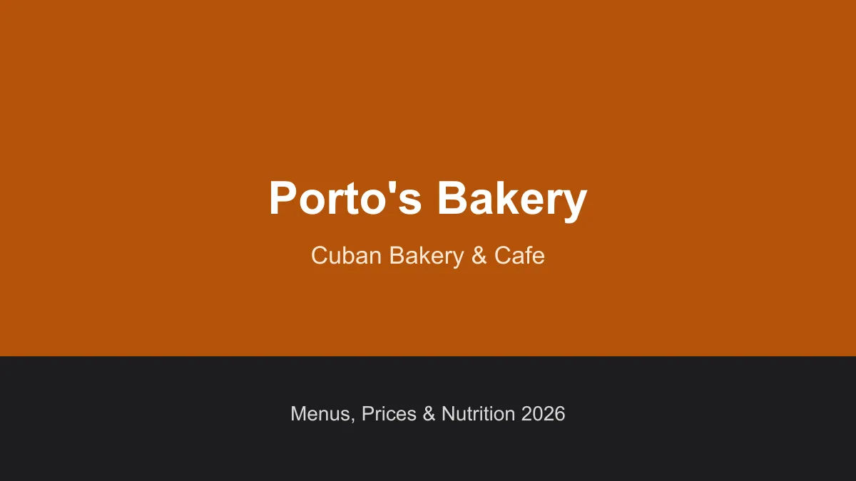 Porto's Bakery menu
