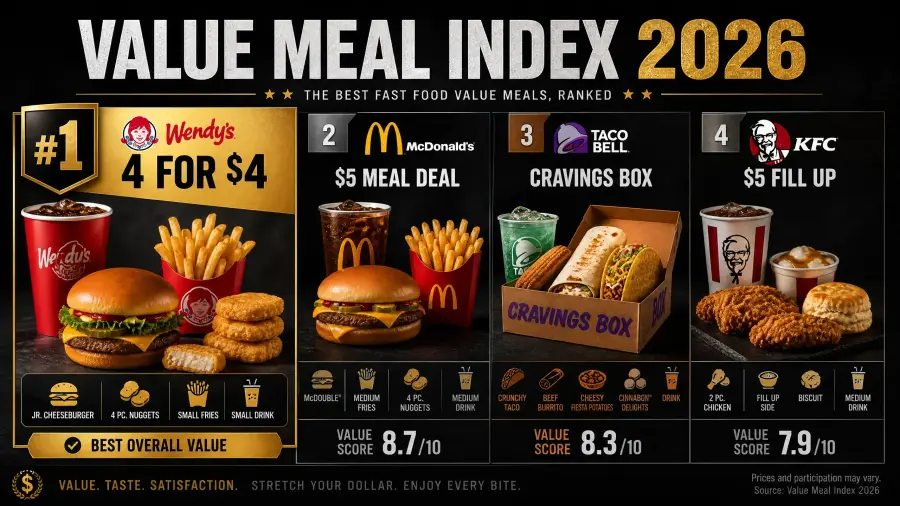 Value Meal Index 2026: Best Fast Food Deals Ranked by Value