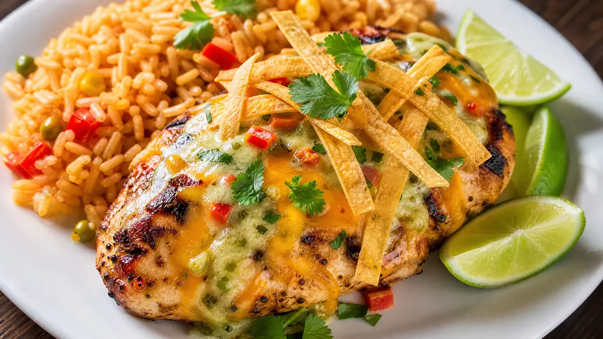 Applebee's style Fiesta Lime Chicken with lime and tortilla strips