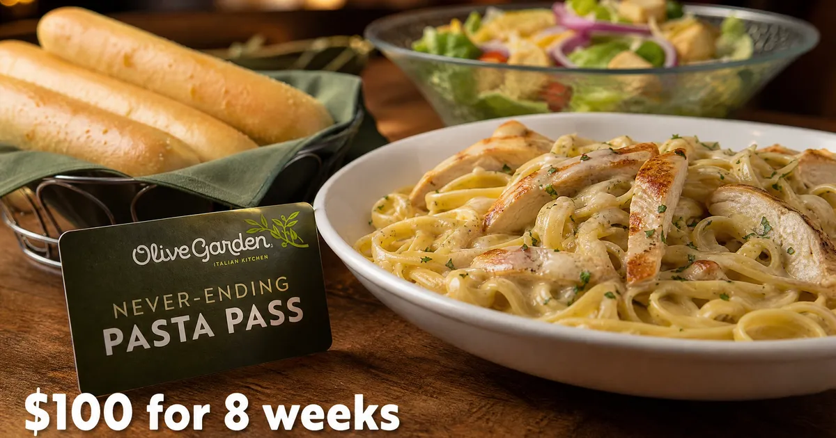 Olive Garden Never-Ending Pasta Pass 2026 Goes on Sale