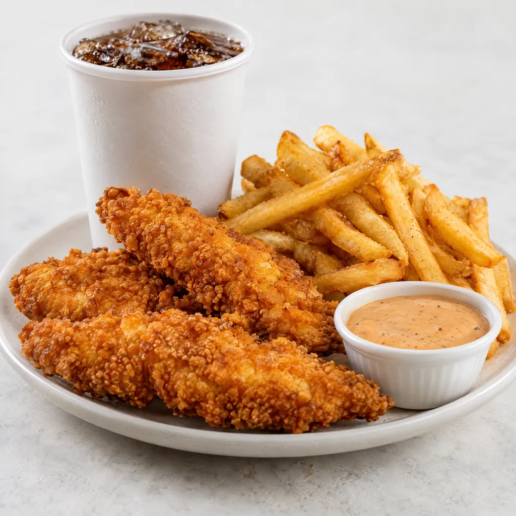 Freddy's 3 Piece Chicken Tender Combo price calories